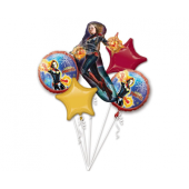 Balloon bouquet Captain Marvel, 5 pcs