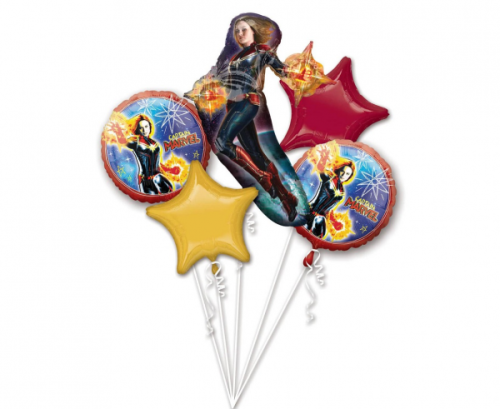 Balloon bouquet Captain Marvel, 5 pcs