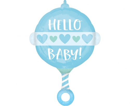 Folijas balons CIR Hello Baby, zils 43 x 60 cm, iepakots Folijas balons CIR Hello Baby, zils 43 x 60 cm, iepakots