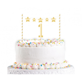 Украшение для торта 1st Birthday Topper, золото, 19 см