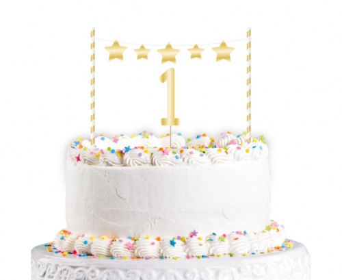 Украшение для торта 1st Birthday Topper, золото, 19 см