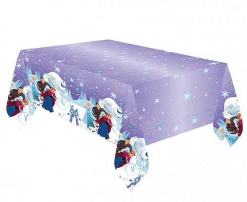 Plastic Tablecover Frozen Snowflakes 120x180 cm