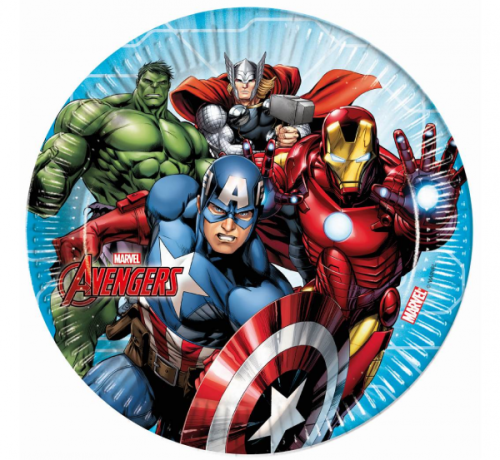 Paper plates Mighty Avengers, 23 cm, 8 pcs.