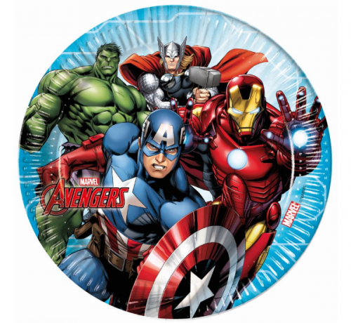Paper plates Mighty Avengers, 23 cm, 8 pcs. Paper plates Mighty Avengers, 23 cm, 8 pcs.