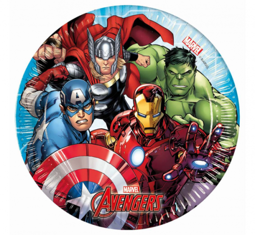 Paper plates Mighty Avengers, size 20 cm, 8 pcs.