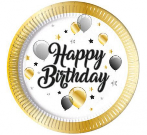 Paper plates Balloons - Happy Birthday, 23 cm, 8 pcs. Paper plates Balloons - Happy Birthday, 23 cm, 8 pcs.