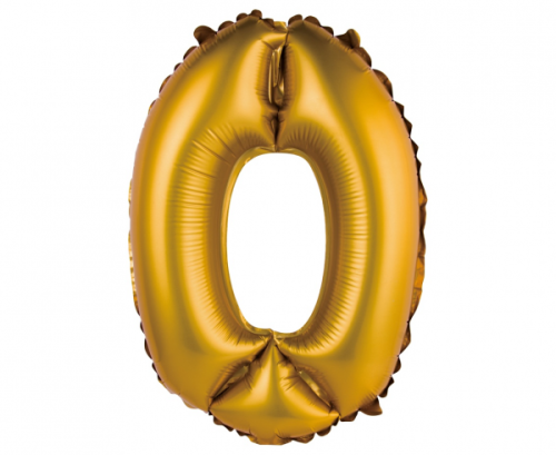 Folija balons No 0, zelts, matēts, 35 cm Folija balons No 0, zelts, matēts, 35 cm