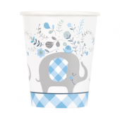 Paper cups Floral Elephant, blue, 266 ml, 8 pcs