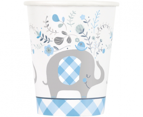 Paper cups Floral Elephant, blue, 266 ml, 8 pcs Paper cups Floral Elephant, blue, 266 ml, 8 pcs