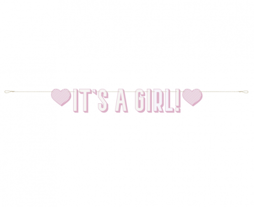 It's a Girl banner, pink