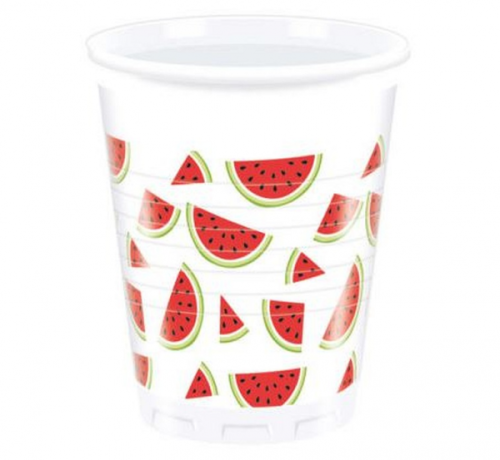 Plastic cups Watermelon, 200 ml, 8 pcs.