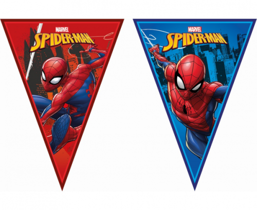 Banner Spiderman Team Up, triangle flags