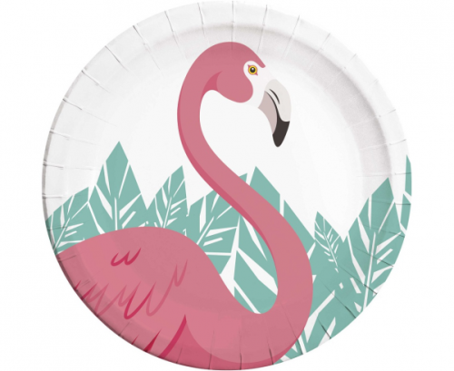 Paper plates Flamingo, 23 cm, 8 pcs.