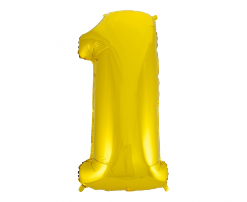 Folija balons B&amp;C cipars 1, zelts, 92 cm