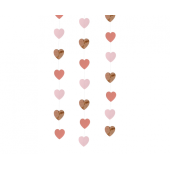 Paper garland W&C Hearts, 450 cm, heart size 5 cm