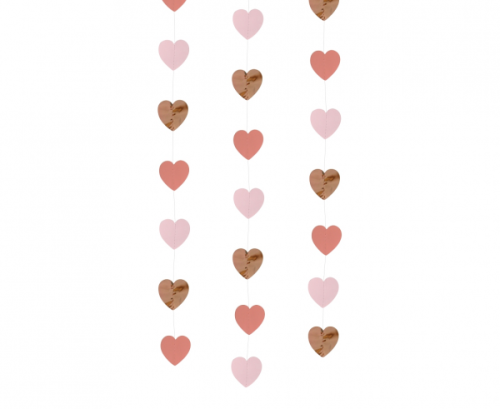 Paper garland W&C Hearts, 450 cm, heart size 5 cm Paper garland W&C Hearts, 450 cm, heart size 5 cm
