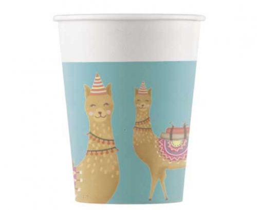 Paper cups LLAMA DECORATA, 8 pcs Paper cups LLAMA DECORATA, 8 pcs