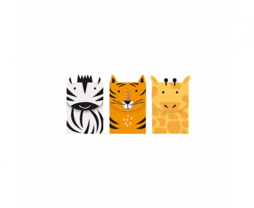 Lunch paper bags Animal Safari, 3 pcs