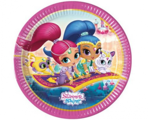 Paper plates Shimmer and Shine, 23 cm, 8 pcs.