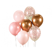 B&amp;C Balloon Bouquet, розовый и медный, 7 шт.