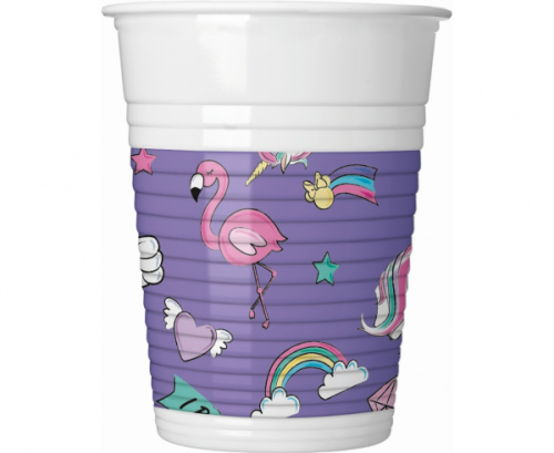 Plastic cups MINNIE UNICORN, 8 pcs
