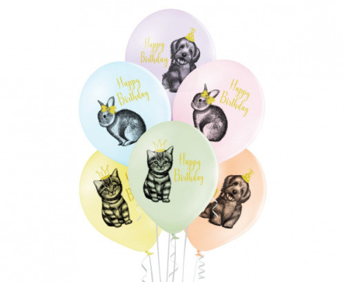 D11 baloni Birthday Pets 2C2S, 6 gab