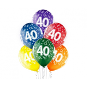 D11 baloni 40. dzimšanas diena, asorti 1c/5s, 50 gab.
