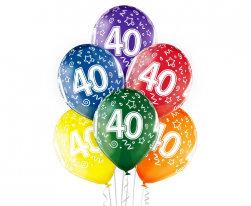 D11 воздушные шары 40 лет, ассорти 1c / 5s, 50 шт.