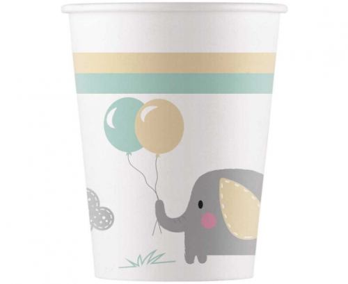Paper cups Elephant Baby, 8 pcs Paper cups Elephant Baby, 8 pcs