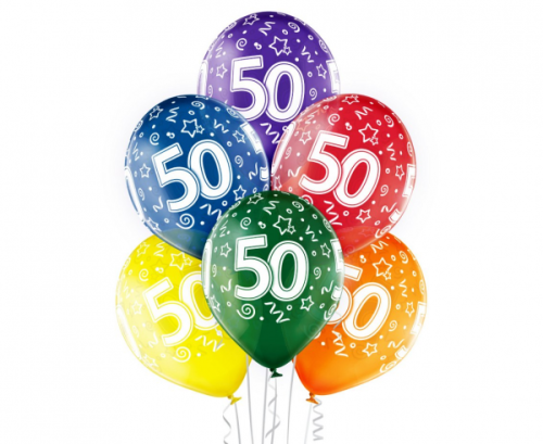 D11 baloni 50. dzimšanas diena, asorti 1c/5s, 50 gab.