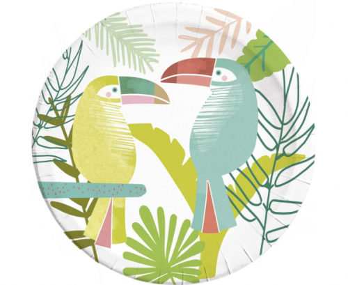 Paper plates Toucan, 23 cm, 8 pcs