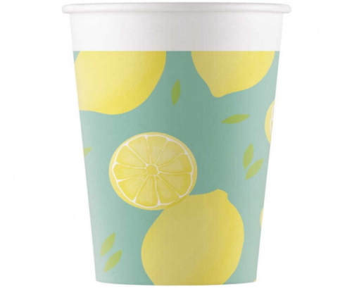 Paper cups Lemons, 200 ml, 8 pcs Paper cups Lemons, 200 ml, 8 pcs