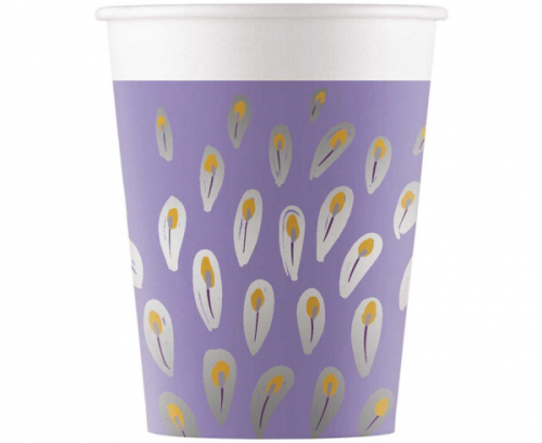 Paper cups peacock, 200 ml, 8 pcs Paper cups peacock, 200 ml, 8 pcs