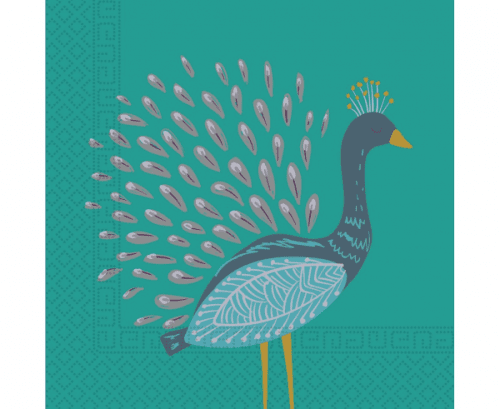 Paper napkins Peacock, 33 x 33 cm, 20 pcs