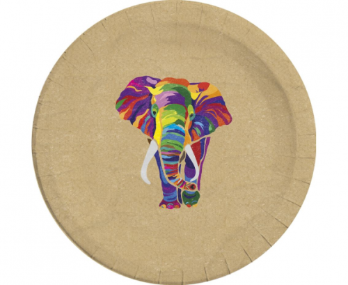 Paper plates Compostable Elephant, 23 cm, 8 pcs Paper plates Compostable Elephant, 23 cm, 8 pcs
