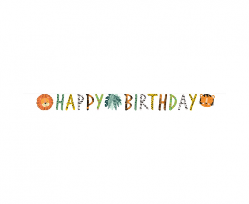 Letter Banner Get Wild Paper 180 x 15 cm Letter Banner Get Wild Paper 180 x 15 cm