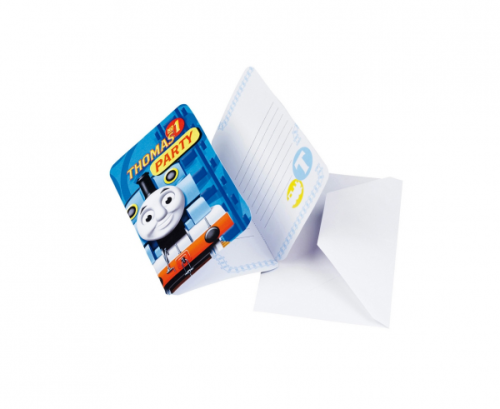 6 Invitations & Envelopes Thomas & Friends Paper 8 x 14.1 cm