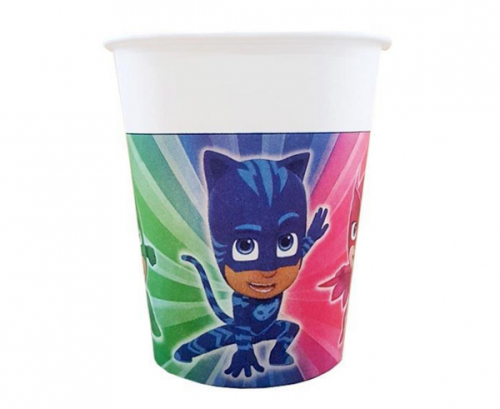 Paper cups Pj Masks, 200 ml, 8 pcs Paper cups Pj Masks, 200 ml, 8 pcs