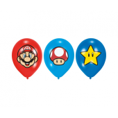 6 Latex Balloons Super Mario Bros 27.5 cm / 11