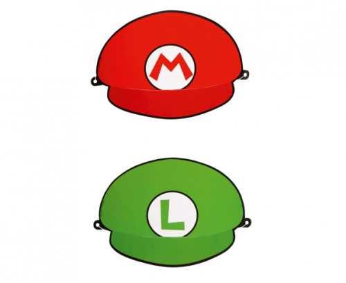 8 Party Hats Super Mario Paper 18.1 x 12.4 cm