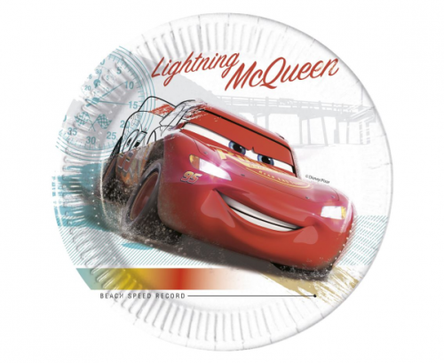 Paper plates Compostable Cars High Speed, 23 cm, 8 pcs