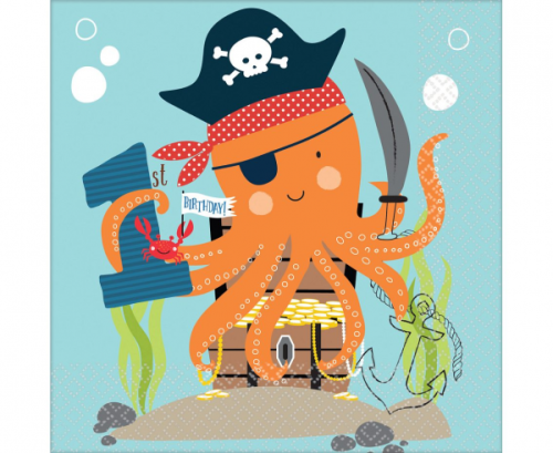 16 Napkins Ahoy Birthday 1st Birthday 33 x 33 cm 16 Napkins Ahoy Birthday 1st Birthday 33 x 33 cm