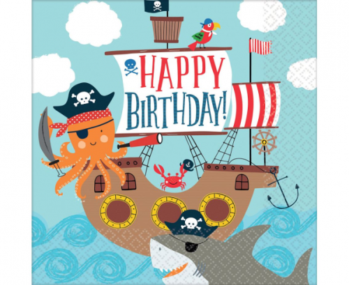 16 Napkins Ahoy Birthday 33 x33 cm 16 Napkins Ahoy Birthday 33 x33 cm