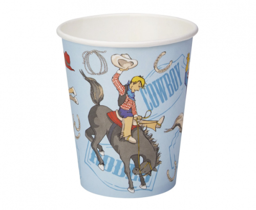 Paper cups WILD WEST COWBOYS, 8 pcs