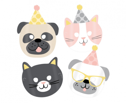 8 Masks Hello Pets Paper 16.7 x 23.2 cm 8 Masks Hello Pets Paper 16.7 x 23.2 cm