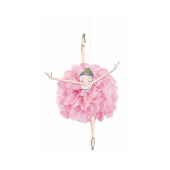 Paper decoration Ballerina, pink-gold, 3 pcs