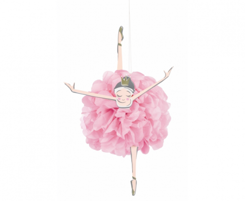 Paper decoration Ballerina, pink-gold, 3 pcs Paper decoration Ballerina, pink-gold, 3 pcs