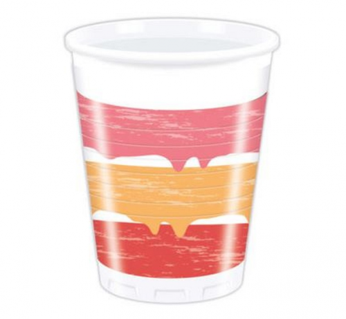 Plastic cups Birthday Cake, 200 ml, 8 pcs.
