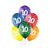 D11 baloni 10. dzimšanas diena, asorti 1c/5s, 50 gab.