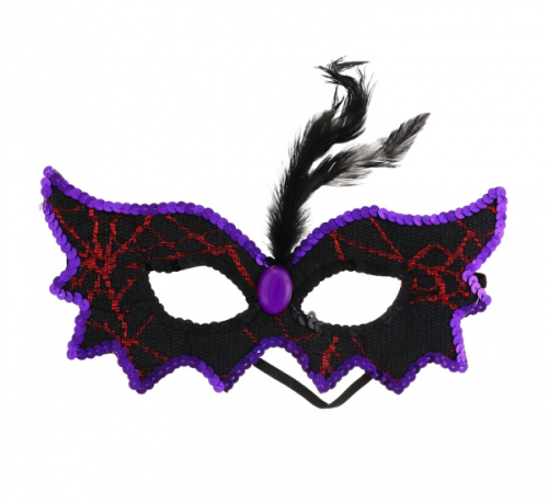 Soft Spider mask with a feather